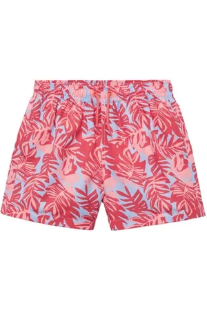 MANGO Zwemshort koraalrood/roze/lichtblauw Jongens Polyester Blad