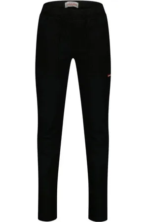 Vingino Straight casual broek zwart Jongens Stretchkatoen Effen