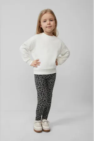QS by s.Oliver Legging grijs Meisjes Stretchkatoen Panterprint