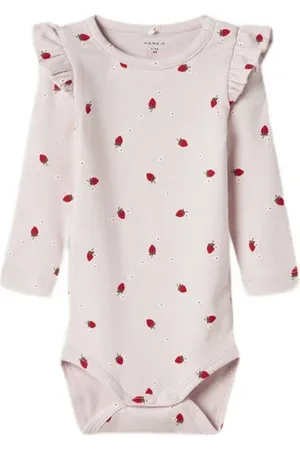 NAME IT BABY romper NBFFILLY met ruches Meisjes Katoen Ronde hals