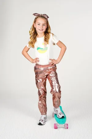 B.Nosy Tapered casual broek roze Meisjes Polyamide Effen