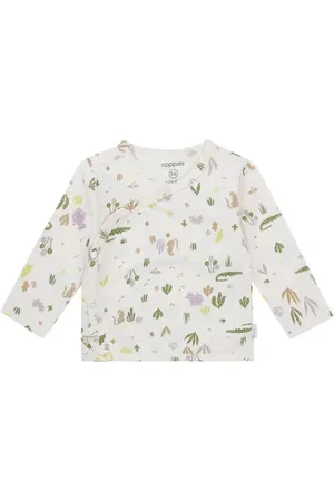 Noppies Baby longsleeve ecru Jongens/Meisjes Stretchkatoen Ronde hals All over print