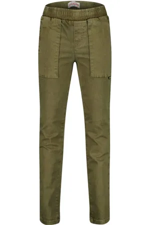 Vingino Straight casual broek groen Jongens Stretchkatoen Effen