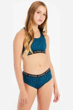 Protest Crop bikini PRTMONICA JR blauw Meisjes Polyester Zebraprint