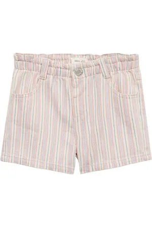 MANGO Denim short roze Streep