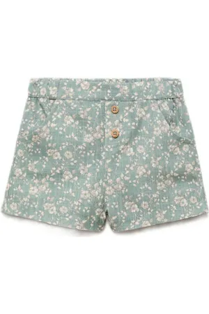 MANGO Casual short lichtgroen Korte broek Meisjes Katoen All over print