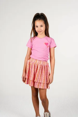B.Nosy Roze Rok Meisjes Polyester All over print