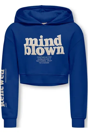 ONLY KIDS GIRL cropped hoodie Sweater Effen