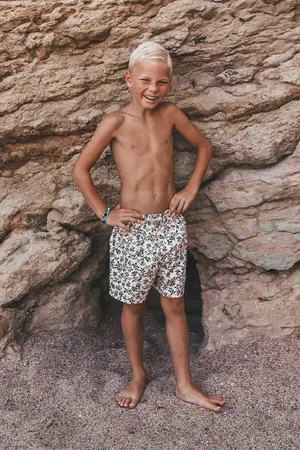 Salted Stories Zwemshort Lemons ecru/groen Jongens Polyester All over print