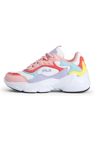 Fila Collene sneakers wit/lichtroze/lila Meisjes Imitatieleer Meerkleurig