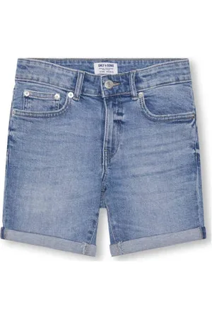 Only & Sons JUNIOR denim short Korte broek Blauw Effen