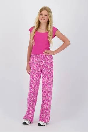 Raizzed Loose casual broek roze Meisjes Viscose All over print