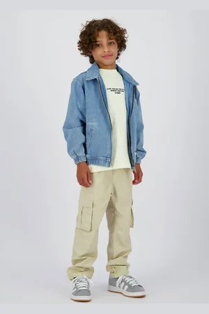 Vingino Spijkerjas medium blue denim Blauw Backprint