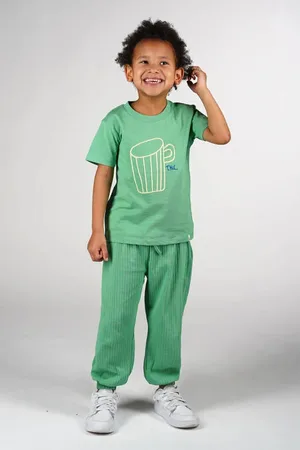 The New Chapter Casual broek groen Jongens/Meisjes Katoen Effen
