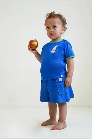 The New Chapter Loose casual short blauw Korte broek Jongens/Meisjes Katoen