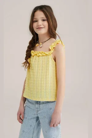 WE Fashion Mouwloze top Meisjes Polyester Ronde hals Effen