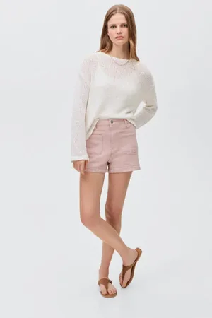 MANGO Denim short lichtroze Meisjes Stretchdenim Effen