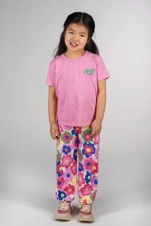 The New Chapter Loose casual broek roze Meisjes Katoen Bloemen