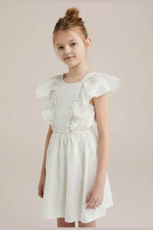 WE Fashion Korte jurk met glitter Meisjes Katoen Ronde hals Streep