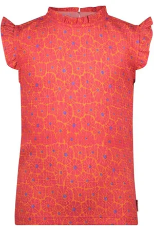 B.Nosy Mouwloze top roze Meisjes Polyester Opstaande kraag All over print