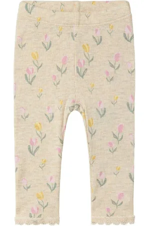 NAME IT BABY legging beige Broek Meisjes Stretchkatoen All over print