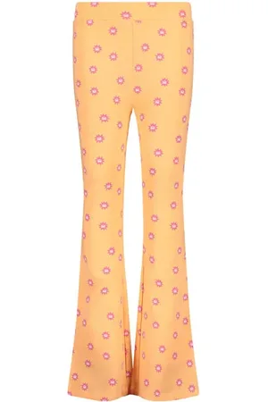 Quapi Regular flared broek oranje Meisjes Katoen All over print