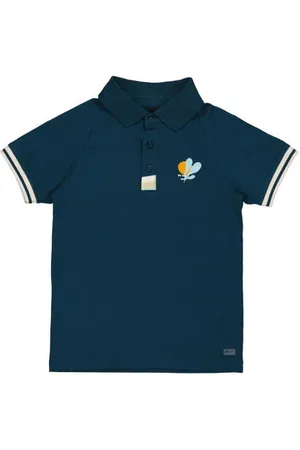 Quapi Polo donkerblauw Jongens Katoen Polokraag Meerkleurig