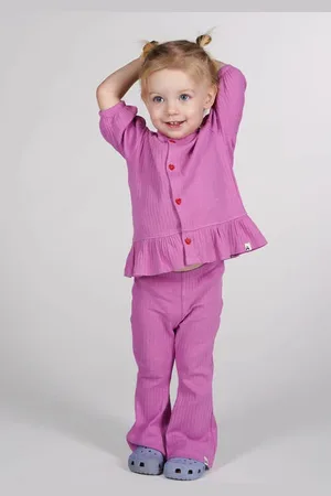 The New Chapter Flared legging roze Broek Meisjes Katoen Effen