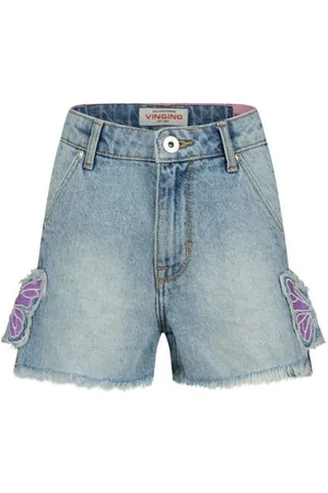 Vingino Regular denim short light blue denim Korte broek Blauw Printopdruk