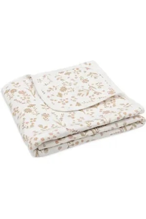 Jollein Jersey wiegdeken Bloomy Babydeken Ecru All over print