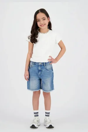 Vingino Relaxed denim short medium blue denim Korte broek Blauw Effen
