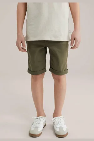 WE Fashion Slim denim short Groen Jongens Stretchdenim Effen