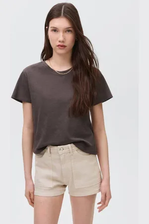 MANGO Denim denim short beige Meisjes Stretchdenim Effen