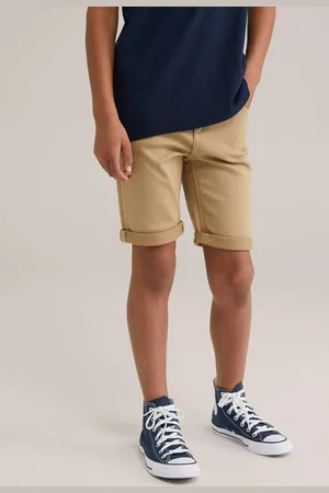 WE Fashion Slim denim short Jongens Stretchdenim Effen
