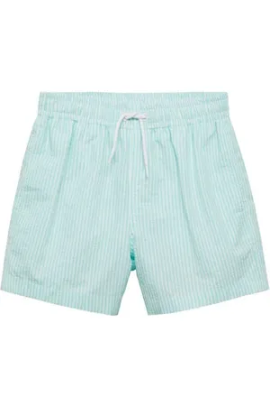 MANGO Zwemshort mintgroen Jongens Katoen Streep