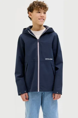 JACK & JONES JUNIOR jack donkerblauw Jas Jongens Polyester Capuchon Effen