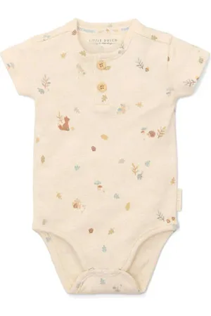 Little Dutch Romper Forest Nature Beige Jongens Katoen Ronde hals