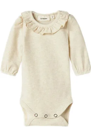 Lil Atelier BABY romper NBFDARLA Ecru Meisjes Lyocell Ronde hals