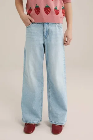 WE Fashion Jeans Blauw Effen