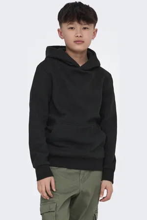 Only & Sons JUNIOR hoodie zwart Sweater Effen