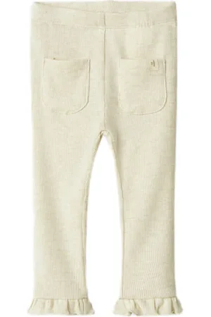 Lil Atelier BABY slim legging ecru Broek Meisjes Lyocell Gemêleerd
