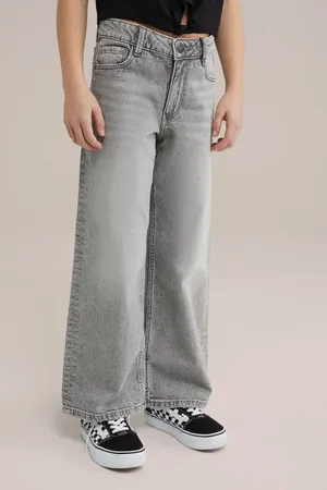 WE Fashion Jeans Grijs Effen