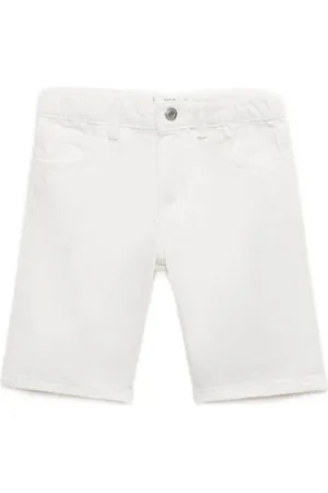 MANGO Denim short Jongens Katoen Effen