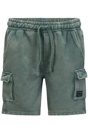 Retour Relaxed cargo sweatshort groen Korte broek Effen