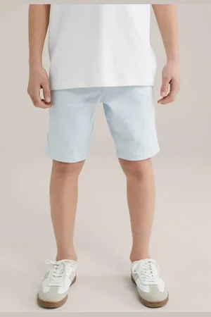 WE Fashion Blue Ridge slim chino short lichtblauw Korte broek Jongens Stretchkatoen