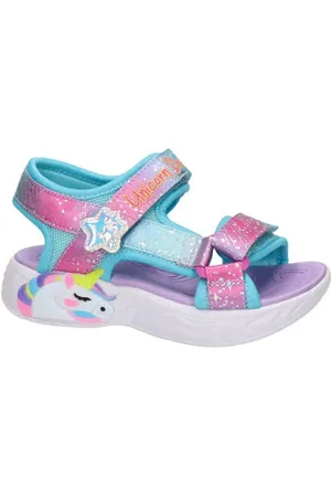 Skechers Unicorn Dreams sandalen blauw/roze Meisjes Textiel Dierenprint