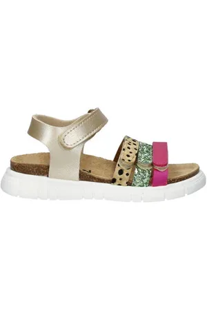 Nelson Leren sandalen goud/groen/roze Meisjes Leer Meerkleurig