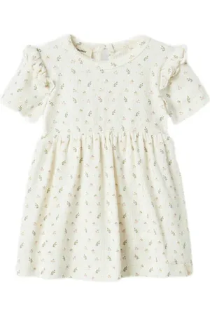 Lil Atelier BABY korte jurk Meisjes Stretchkatoen Ronde hals Bloemen