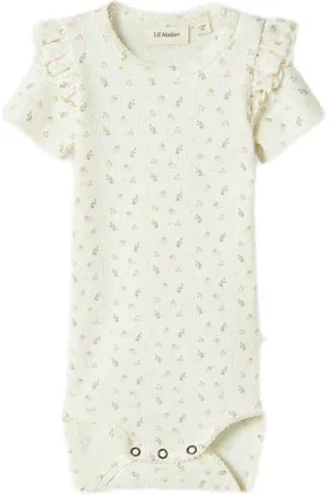 Lil Atelier BABY romper Meisjes Stretchkatoen Ronde hals Bloemen