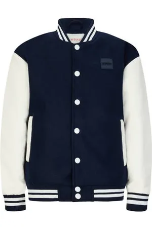 Retour Bomberjack donkerblauw Jas Jongens Polyester Ronde hals Backprint